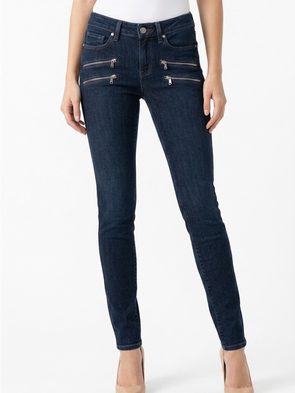 👖|•PAIGE•| 'Edgemont' Low Rise Skinny Jeans Zippers Size 26 (2)👖